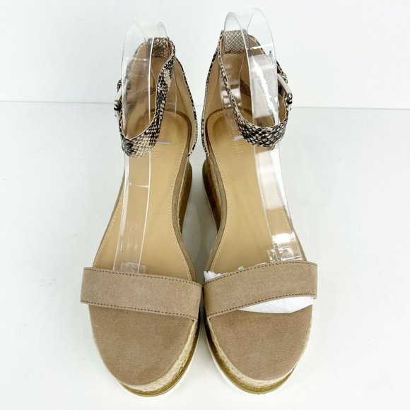 Just Fab Annika Snake Prin Faux Leather Wedge Sandals NIB Size 10 - Picture 4 of 7